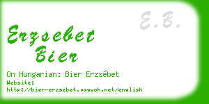 erzsebet bier business card